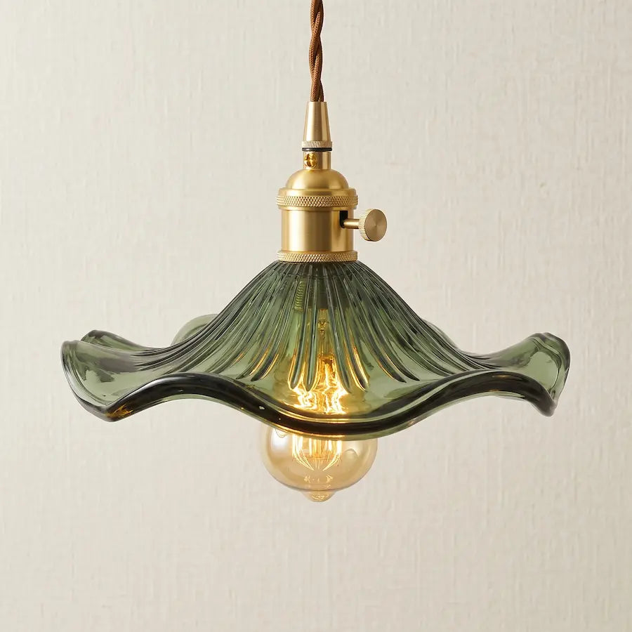Suspension Fleur au Style Rétro couleur verte
