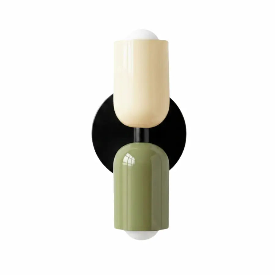 applique murale noir au design nordique couleur beige et vert