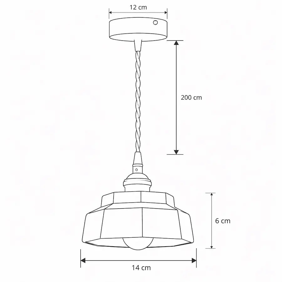 Dimensions suspension en céramique design rétro vintage