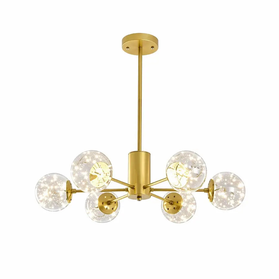 lustre style nordique 6 têtes couleur or