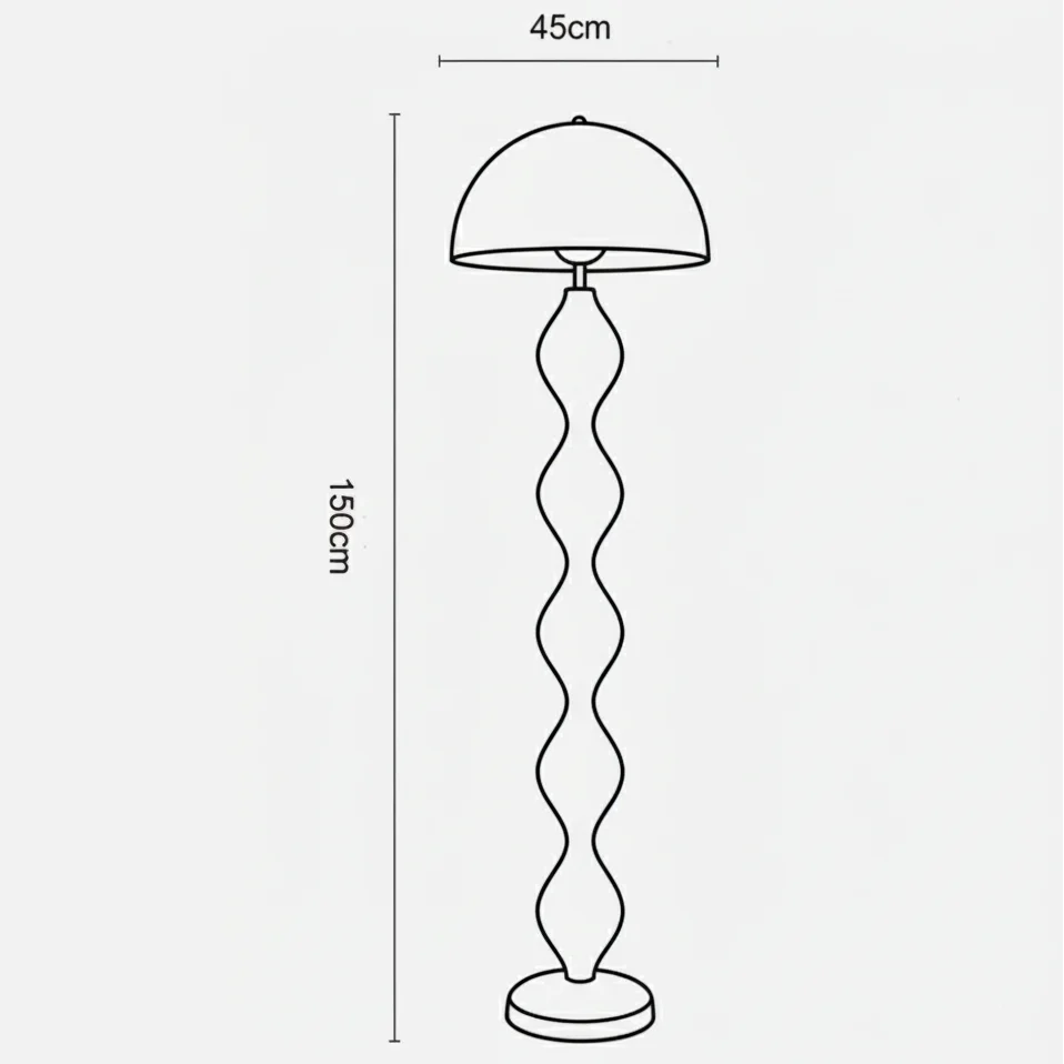 dimensions lampadaire de salon scandinave contemporain
