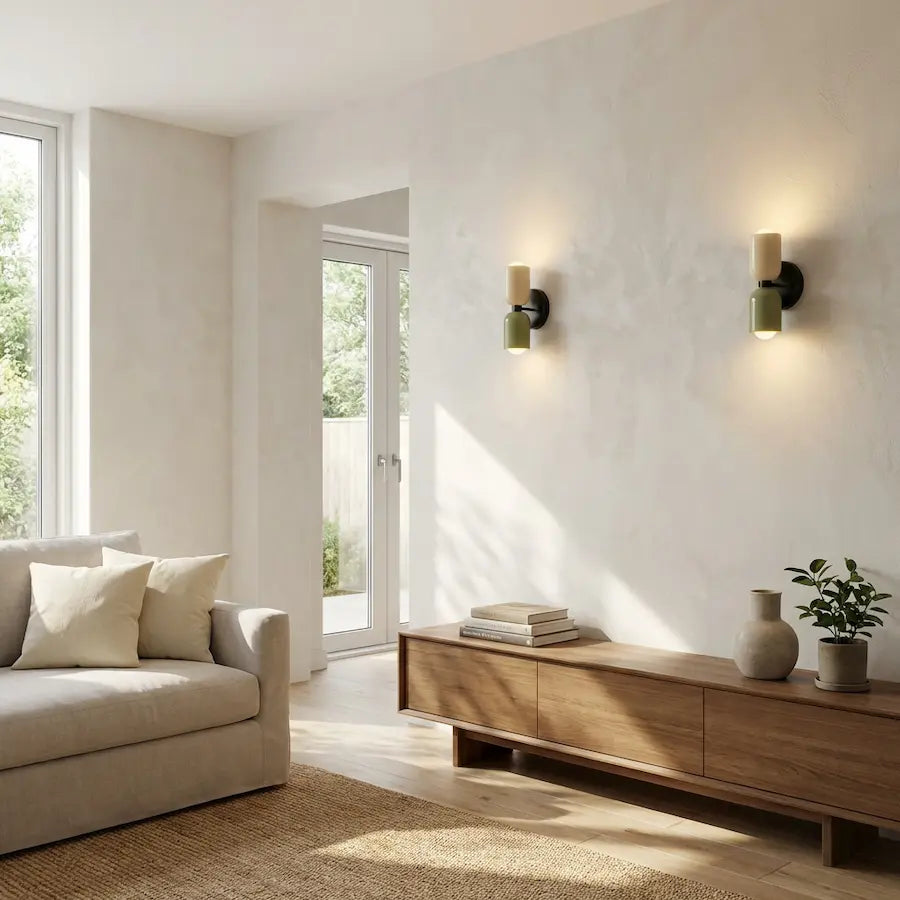 applique murale design nordique couleur beige et vert salon