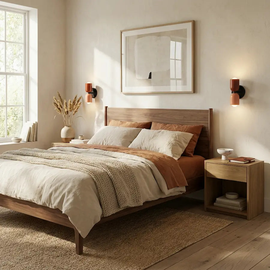 applique murale design nordique couleur rouge et rose chambre