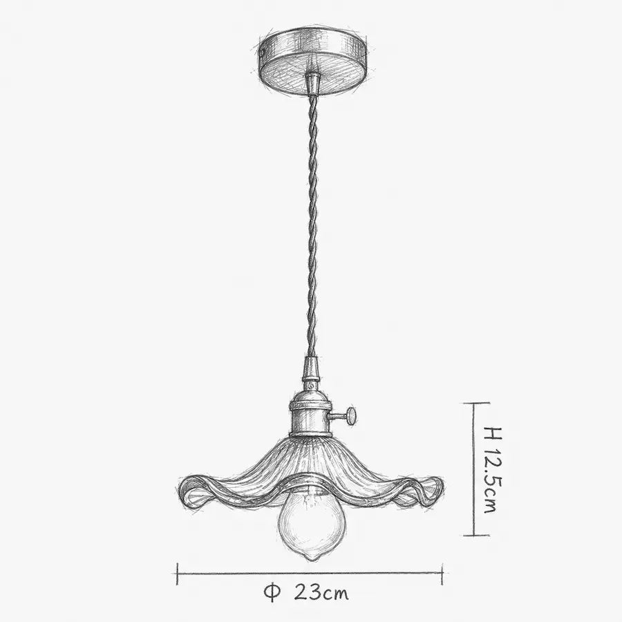 dimensions Suspension Fleur au Style Rétro