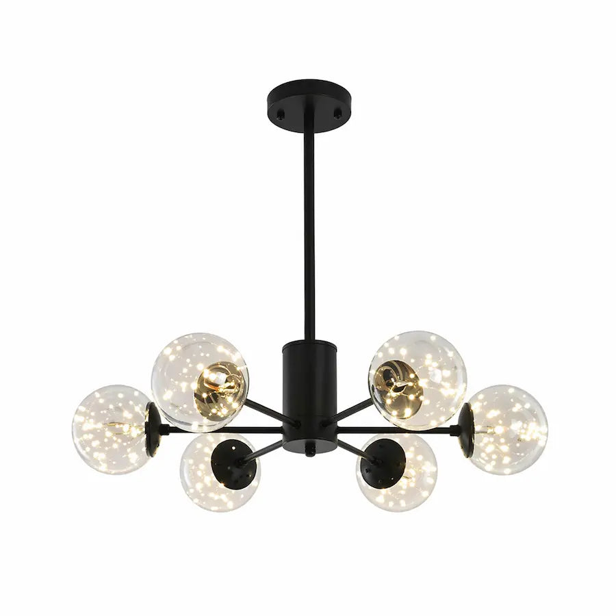 lustre style nordique 6 têtes couleur noir