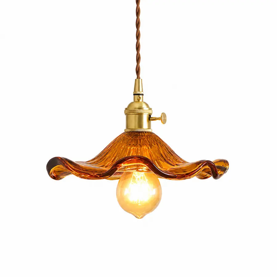 Suspension Fleur au Style Rétro couleur marron orange