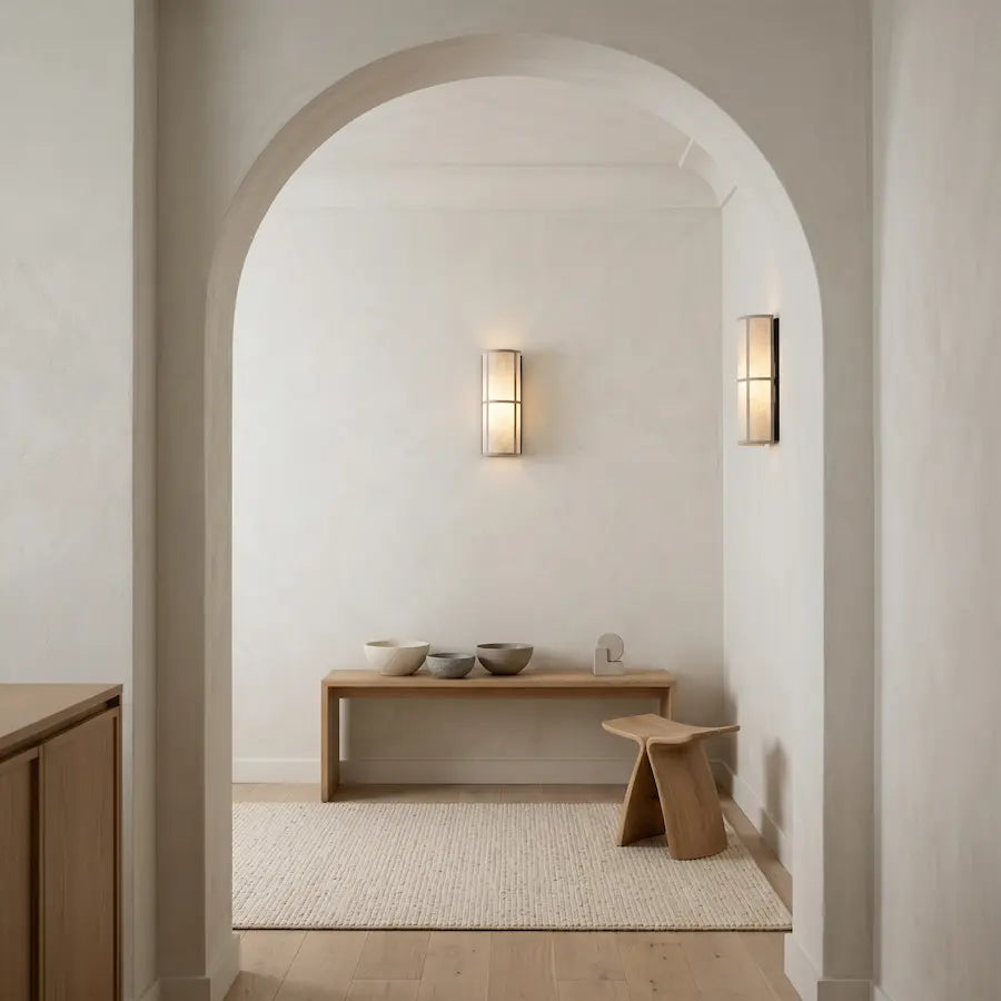 applique murale au style wabi-sabi design minimaliste et contemporain couloir