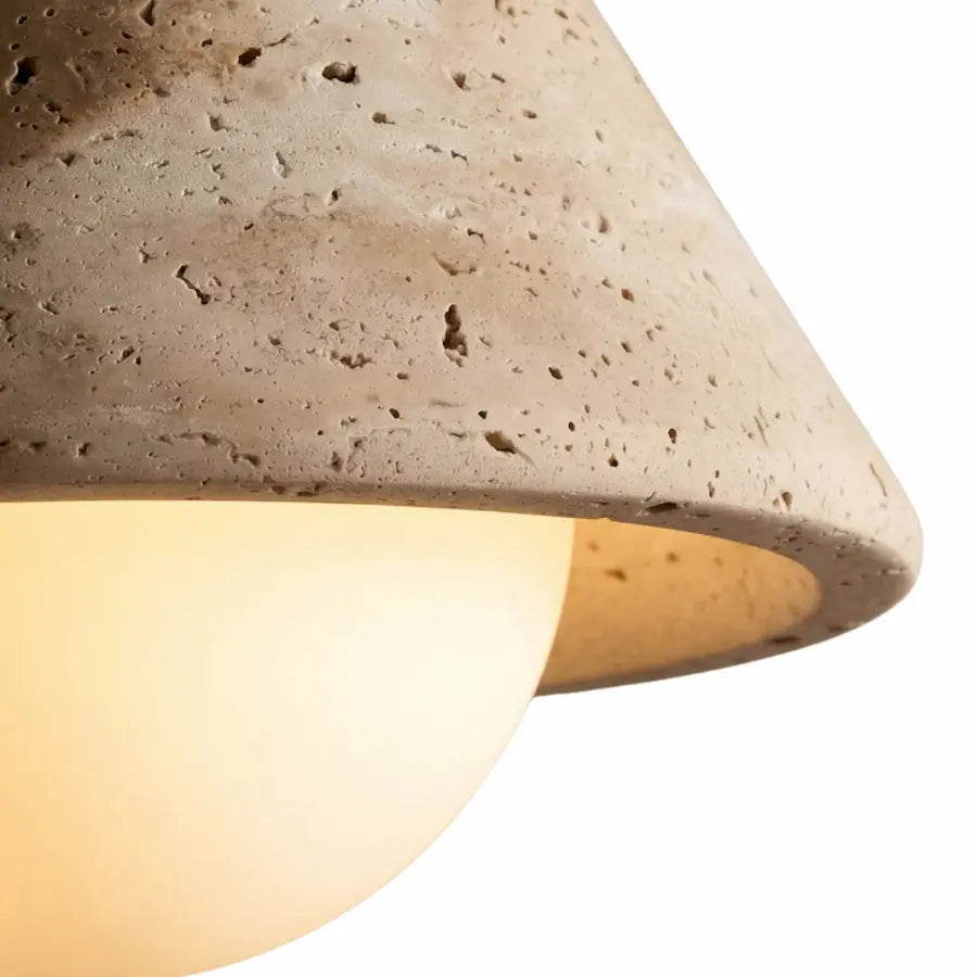 détails travertin plafonnier minimaliste