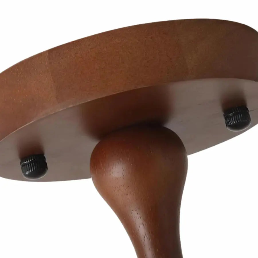 détails support plafonnier bois massif noyer