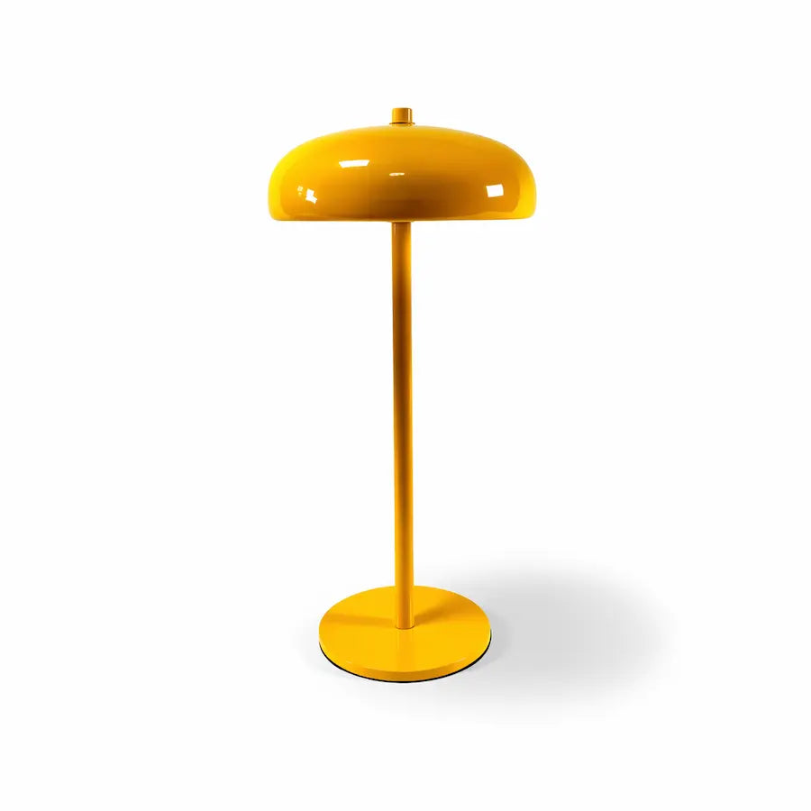 lampe de table sans fil en forme de champignon couleur jaune
