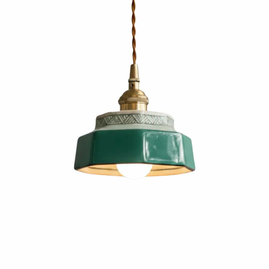 suspension vintage verte en céramique