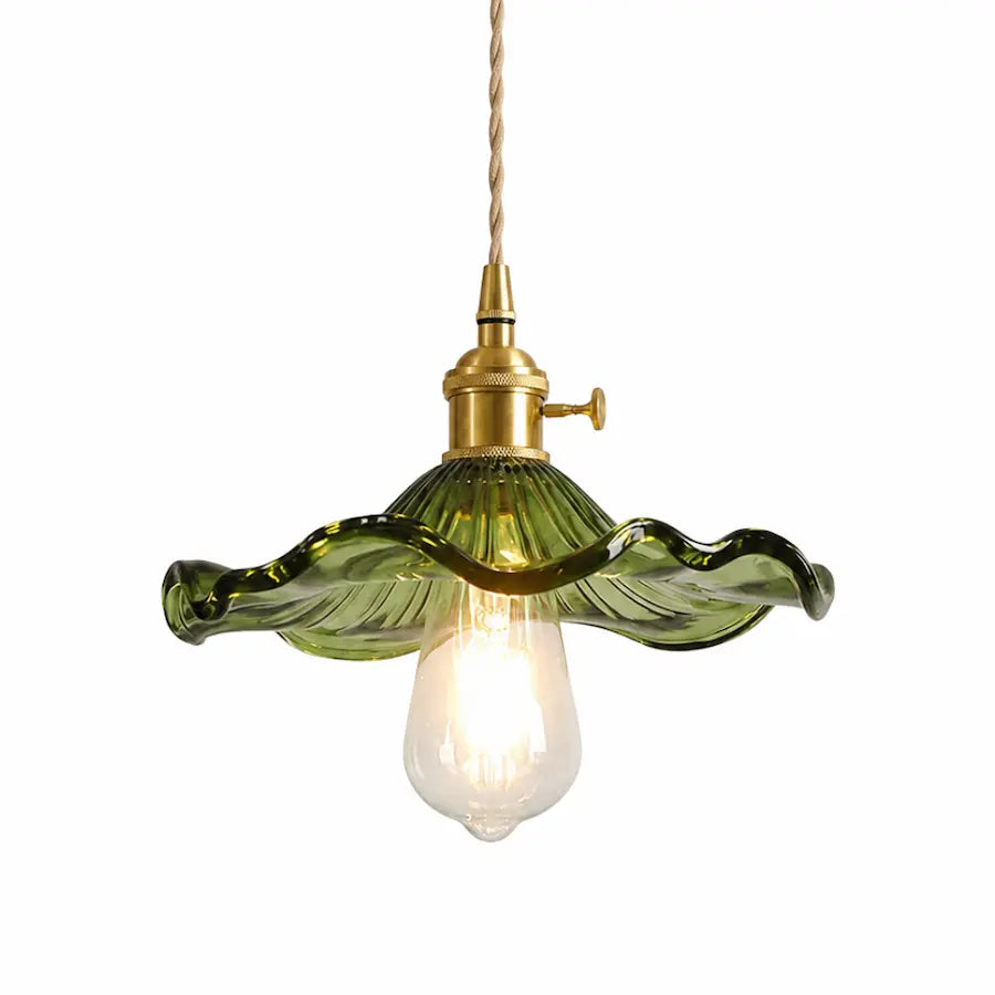 Suspension Fleur au Style Rétro couleur verte