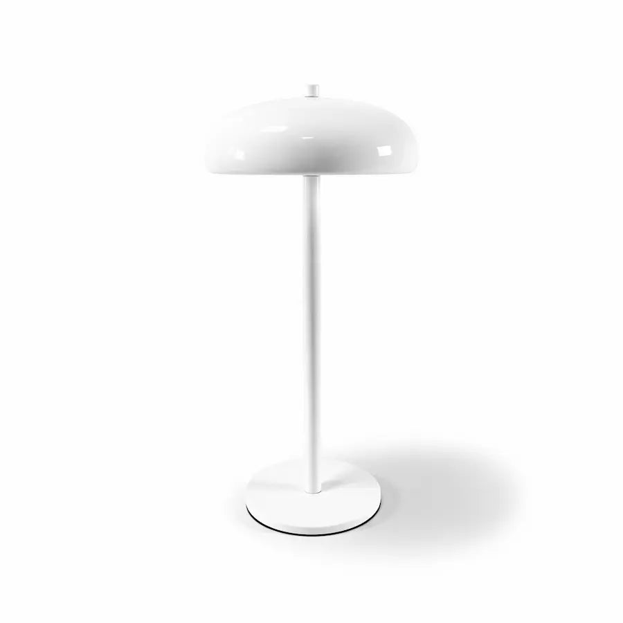 lampe de table sans fil en forme de champignon couleur blanche