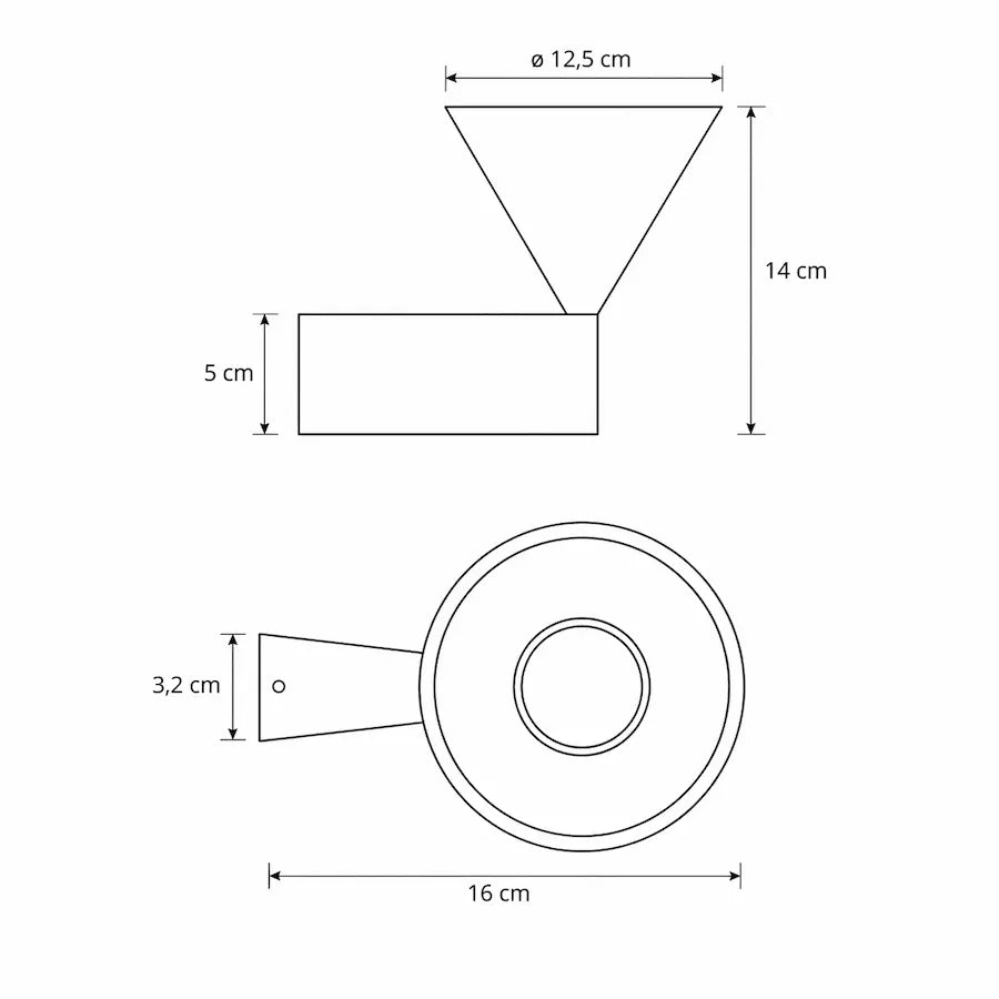 dimensions applique murale moderne en forme conique