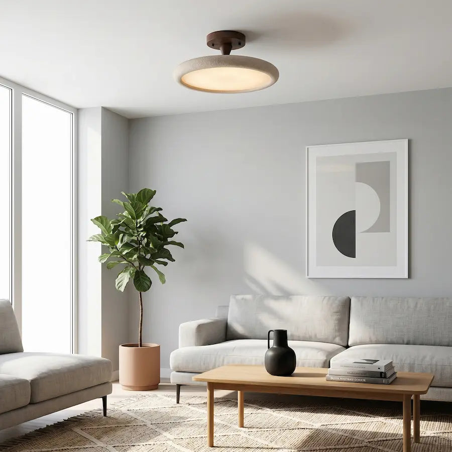 plafonnier moderne minimaliste bois noyer massif