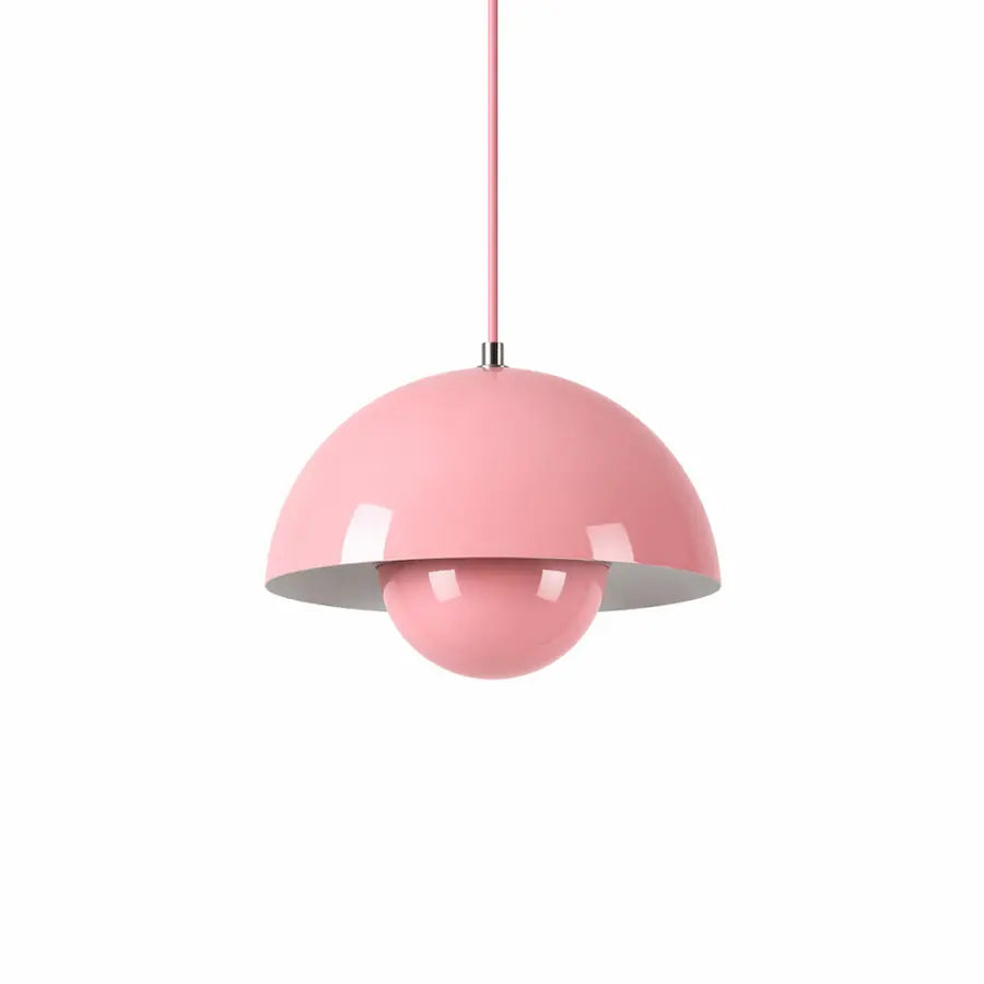 suspension luminaire design minimaliste couleur rose
