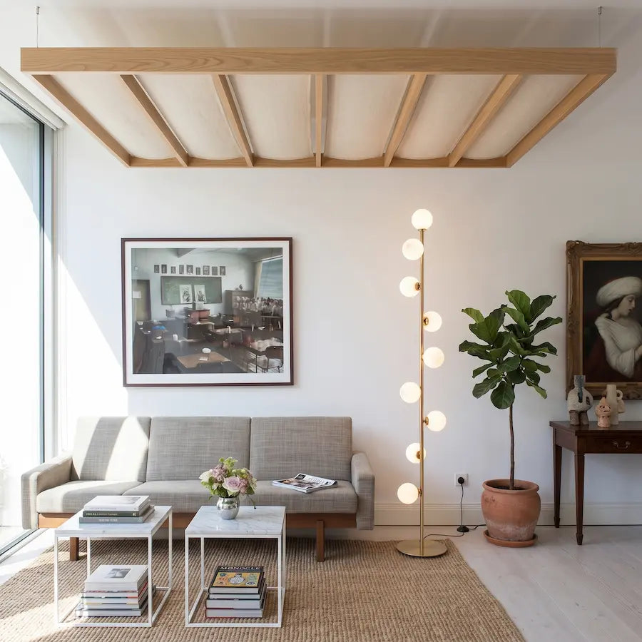 lampadaire de salon nordique marbre et laiton