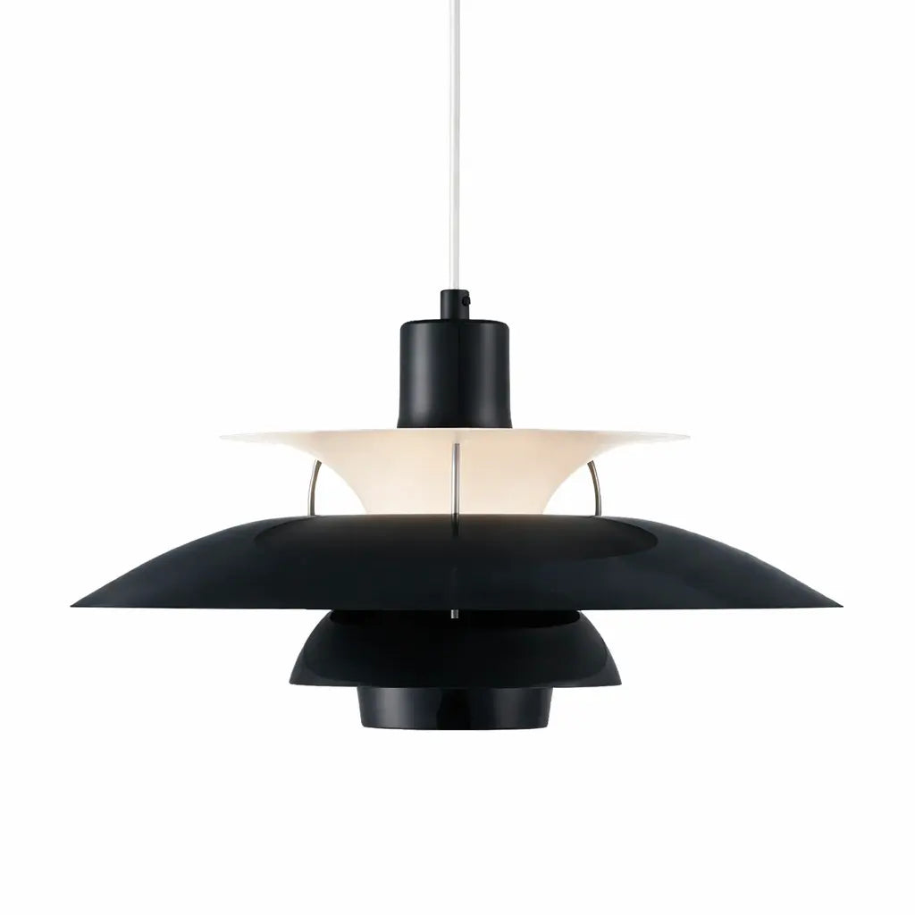 suspension macaron noir abat jour