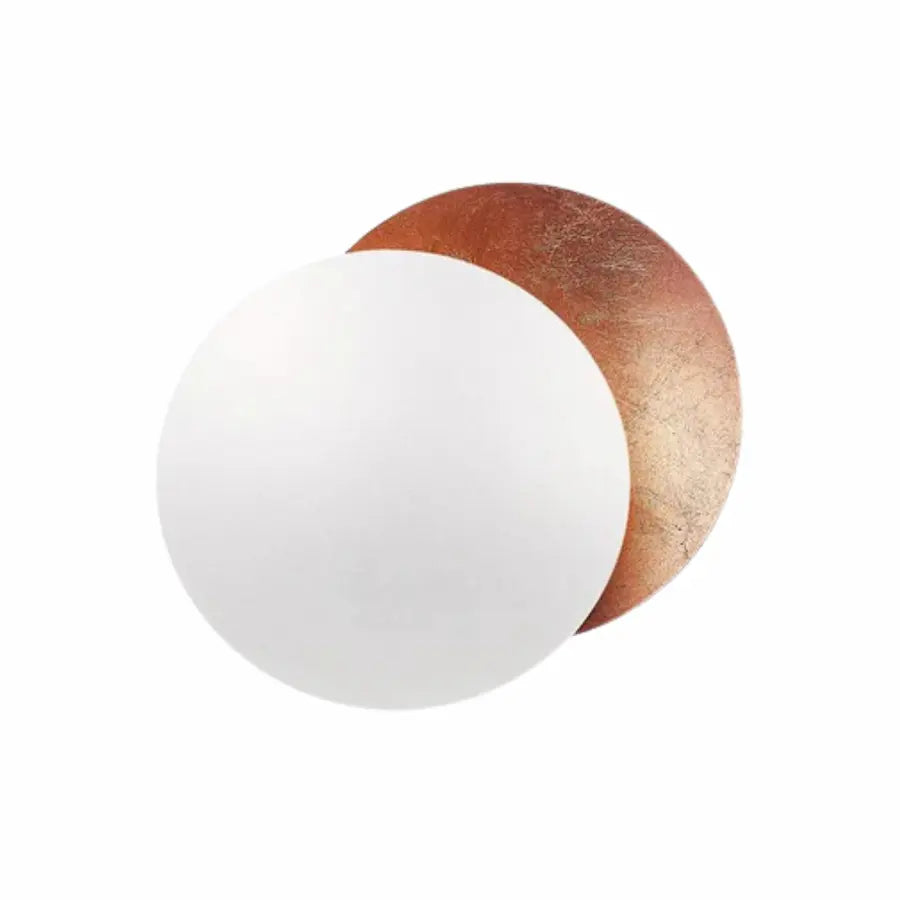 Applique Murale en Forme d'Éclipse couleur blanche et cuivre