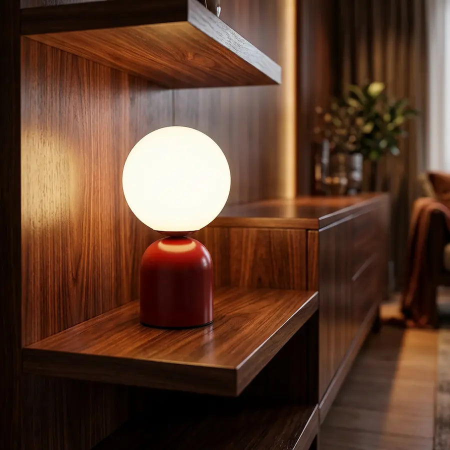 Lampe de table sans fil rechargeable couleur rouge mat