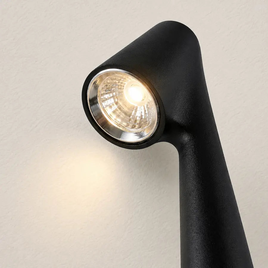 détails lampe de table minimaliste sans fil couleur noir