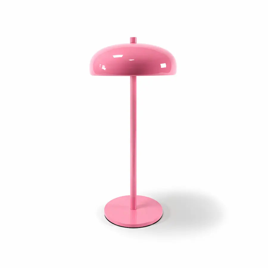 lampe de table sans fil en forme de champignon couleur rose