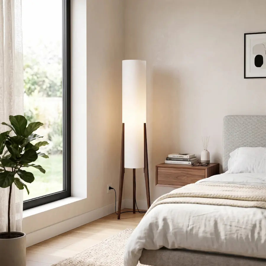 lampe sur pied de salon couleur foncé 