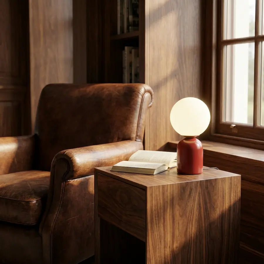 Lampe de table sans fil rechargeable rouge moderne design