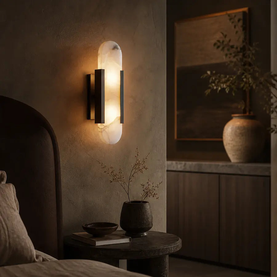 Applique Murale Design en Albâtre et Laiton chambre moderne