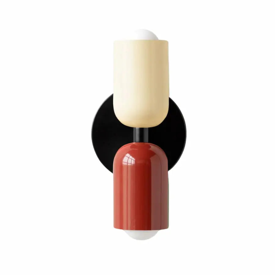 applique murale noir au design nordique couleur beige et rouge