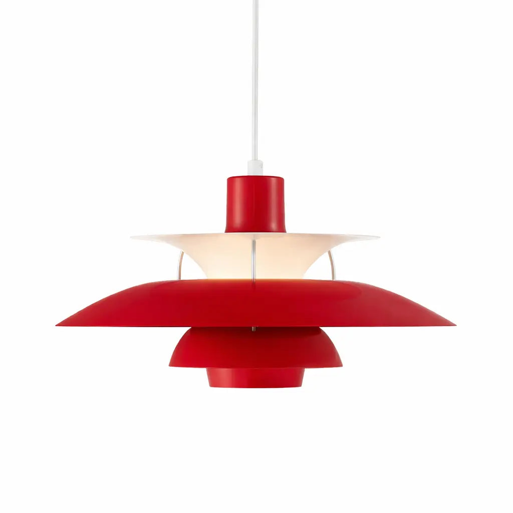 suspension macaron rouge abat jour