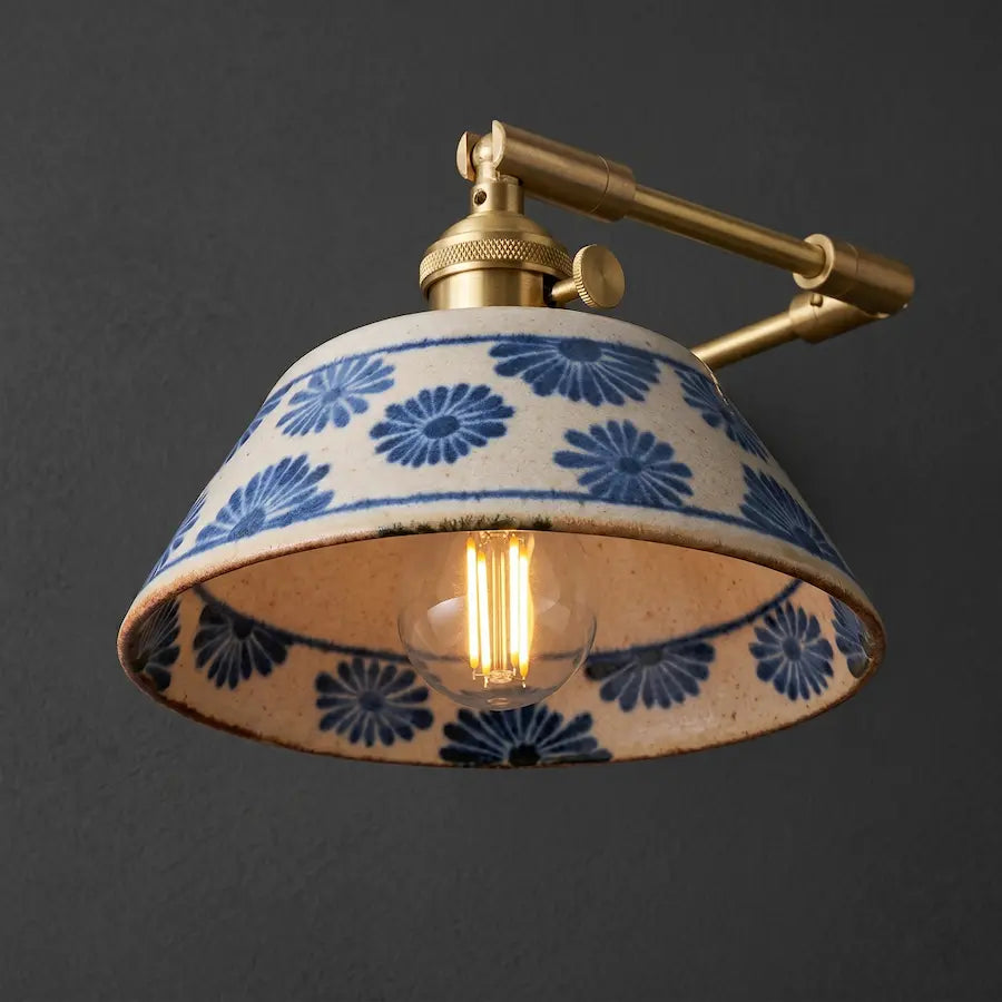 détails Applique Murale Florale en Céramique et laiton