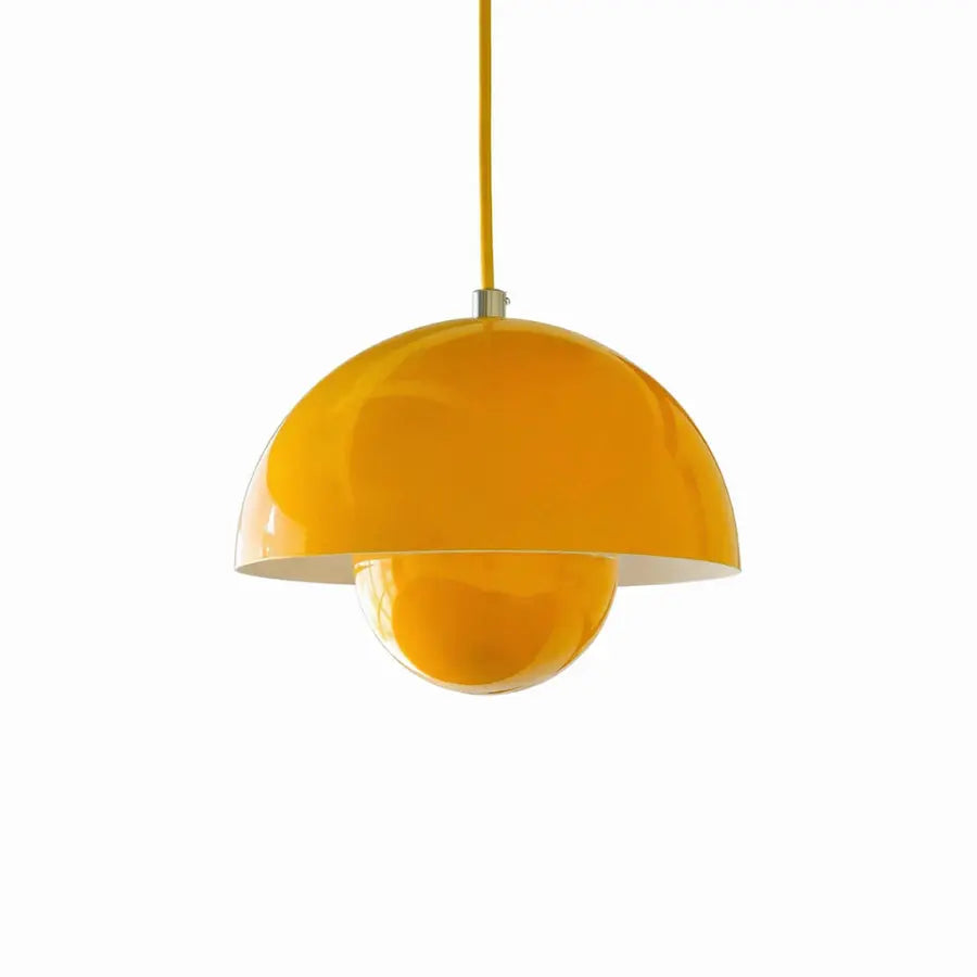 suspension luminaire design minimaliste couleur jaune
